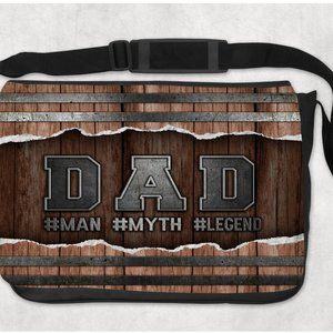 Men's Man Myth Legend Wood Barel Design Nylon Shoulder Utility Tote Bag